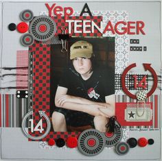 The perfect layout for your perfect teenager from Kylie's Collection. #papercraft #scrapbook #layout Birthday Scrapbook Layouts, School Scrapbook Layouts, Scrapbook Boys, School Scrapbook, Scrapbook Layout Sketches, Birthday Scrapbook, Kids Scrapbook, Family Scrapbook