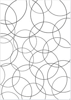 a black and white pattern with circles in the shape of an abstract line art design