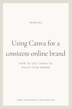 a white book with the title using canvas for a content online brand