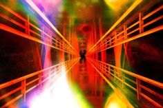 an abstract photo with bright colors and lines