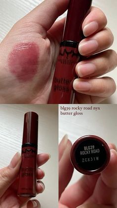 NYX Professional Makeup Butter Gloss Red Butter Smooth Luscious Lip Gloss for Tinted Glossy Lips Trending Lipstick Shades 2024, Nyx Rocky Road Butter Gloss, Lip Combos Red, Nyx Rocky Road, Nyx Butter Gloss Rocky Road, Red Lips Aesthetic, Raspberry Pavlova, Stile Kylie Jenner, Lip Combos