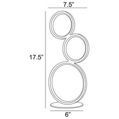 a drawing of the front and side of a door handle with three circles on it