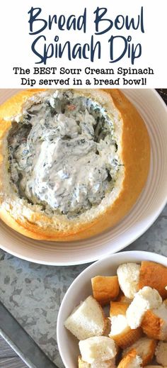 bread bowl spinach dip is the best sour cream spinach dip