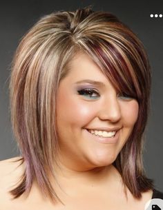 Double Chin Hairstyles, Hairstyles For Fat Faces, Hairstyle For Chubby Face, Caramel Highlights, Mid Length Hair, Relaxed Hair