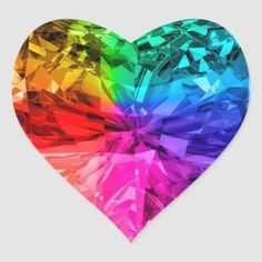 a rainbow colored heart shaped sticker