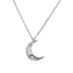 PRICES MAY VARY. MINIMALIST STYLE:moon pendant necklace, handmade hammered bump finish. SKIN FRIENDLY: S925 sterling silver chain and pendant necklace, hypoallergenic, Smooth Surface, comfortable to Wear, Do Not Scratches to Your Neck, Suitable for both women and teen girls. 18" CHAIN NECKLACE:Chain length can be adjust from 16"-18" with the extender.Moon Pendant 1"*0.6"; Best everyday sterling silver necklace out there. GIFT Wrapping:You don't need to wrap it any more. We will pack this moon ne Moon Silver Necklace, Silver Moon Jewelry, Crescent Moon Necklace Silver, Tiny Pendant, Chain And Pendant, Necklace Moon, Moon Pendant Necklace, Sterling Pendant, Crescent Moon Necklace