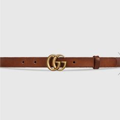 Euc- Authentic Gucci Gg Marmont Slim Brown Belt Gold Double G Buckle 409417 Size 90 Style 409417 Cve02 Size 90 W .20 Tuscano Great Condition. Belt Is Too Big For Me Now. With Dust Bag Original Purchase Tag Gucci Leather Belt, 90 Style, Offer Accepted, Belt Gold, Gucci Gg Marmont, Antique Brass Hardware, Holt Renfrew, Gucci Leather, Gg Marmont