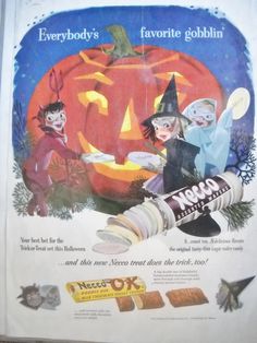 an advertisement for halloween candy with children on it