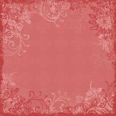 a red background with white flowers and swirls on the edges, as well as an empty space in the middle