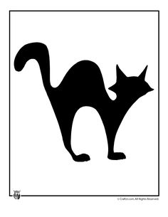 a black and white silhouette of a cat