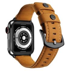 Leather Apple watch bands straps, fits iwatch Series 6 5 38mm 40mm 42mm 44mm band. Best brown & black colors for men and women. Leather Watch Bands