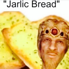 two slices of bread with an image of a man's face on it and the words, my two favorite things