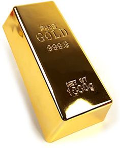 a gold bar is shown on a white background