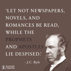 a quote from j c rye about novels and romances, with an image of a man