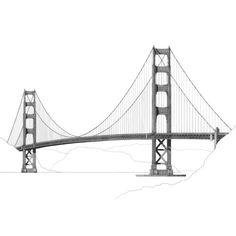 a drawing of the golden gate bridge