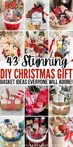 DIY Christmas gift basket ideas Diy Christmas Gift Basket Ideas, Best Christmas Gift Baskets, Cake Gift Basket, Christmas Jar Gifts, Diy Christmas Gifts For Friends, Creative Gift Baskets, Christmas Gift Baskets Diy, Best Gift Baskets, Valentine's Day Gift Baskets