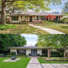 the before and after pictures of a house in houston, texas that was recently remodeled