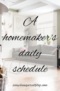 a homemaker's daily schedule with the title overlay