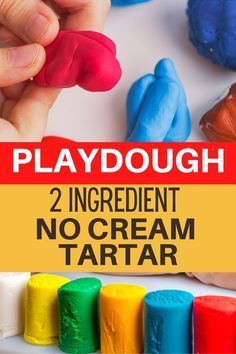 playdough 2 ingredient no cream tartar for toddlers and older children to make