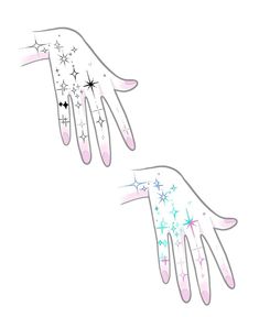 two hands reaching for each other with stars on them