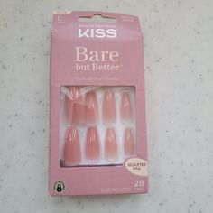 Brand-New With Tags: Kiss Brand Press-On Nails In Bare But Better Trunude Shade. Long With Tapered Shape And Flat Tip. Comes With Complete Kit, Including 28 Nails (Varying Sizes), Cleaning Pad, Emery Board, Glue, And Wooden Stick. Pale Pink/Beige. Box Has Slight Crease In Top And Has Been Opened, But Nails Have Never Been Used. (They Were Too Long For Me.) All Items Come From Smoke-Free Home. Likes Will Earn Discounts. All Offers Considered, But Kindly Recall That Pm Takes 20% Of All Revenue. Pu Press On Nails Kiss, Kiss Nails Press On, Kiss Nails Kit, Kiss Gel Fantasy Nails, Kiss Press On Nails, Impress Nails, Kiss Pink, Sculpted Nails, Pedicure Set