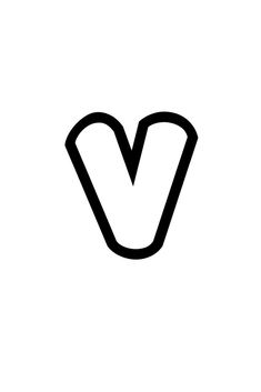 the letter v is black and white