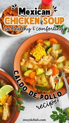 Authentic Mexican Chicken, Caldo Recipe, Mexican Chicken Soup, Pollo Recipe, Mexican Soup Chicken, Mexican Soup, Healthy Comfort, Mexican Chicken, Authentic Mexican