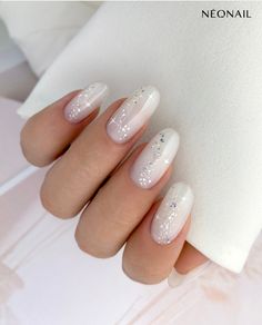 White Acrylic Nails Ideas, Nails Ideas Short, Acrylic Nails Ideas, Glamour Nails, White Acrylic Nails, Work Nails