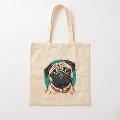 Get my art printed on awesome products. Support me at Redbubble #RBandME: https://www.redbubble.com/i/tote-bag/Pug-by-nzbt/137916305.P1QBH?asc=u Small But Mighty, The Pug, Bag Makeup, Garment Bag, Book Bag, Saddle Bag, Bag Travel, Print Tote