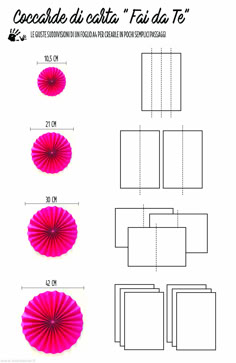 the diagram shows how to make paper fans