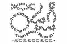 a set of metal chains and links