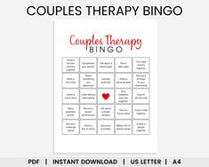 couples therapy game with the words couples therapy on it and an image of a red heart