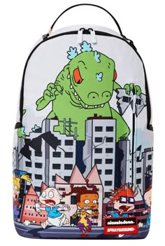 SPRAYGROUND RUGRATS REPTAR CITY SMASH BACKPACK - Nickelodeon Bag - Limited Ed #ad Pretty Backpacks, Sprayground Backpack, Shark Backpack, Spray Ground, Stylish School Bags, Pink Teddy, Plush Backpack, Backpack Brands, In Case Of Emergency