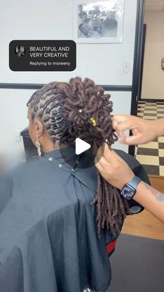 Dread Petals Styles, Locs Styles For Long Hair, Loc Petal Ponytail Styles, Long Locs Wedding Hairstyles, High Locs Ponytail, Petal Ponytail Locs, Loc Petals On Long Locs, Locs Ponytail Hairstyles For Women