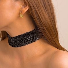 This Unique Piece Is A Wonderful Addition To Your Wardrobe And Your Style; Sure To Get Lots Of Compliments! Gshmve00000m48h Chic Metal Choker For Party, Formal Black Choker, Adjustable Black Choker For Party, Chic Black Party Choker, Evening Metal Choker, Metal Evening Choker, Black Metal Choker For Party, Party Metal Choker In Black, Party Black Metal Choker