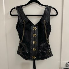 Brand New And Unworn. Adjustable Back. Perfect For Halloween. Thrifting Inspiration, Vest Corset, Band Au, Corset Vest, Stage Outfit, Vintage Corset, Gothic Corset, Stage Outfits, Vest Top