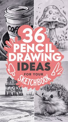 pencil drawing ideas for your sketchbook with the title'39 pencil drawing ideas for your sketch book '