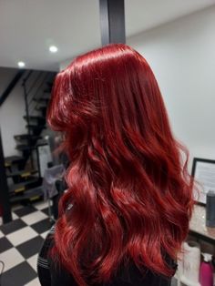 Mixed Red Hair, Red Hair On Light Brown Hair, Hair Color Ideas Fashion Colors, Different Color Red Hair, Hot Pink Red Hair, Dark Vibrant Red Hair, Hair Color Orange Red, Pink And Red Hair Color, Bright Dark Red Hair