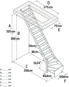 a drawing of a stair case with measurements for the bottom and side steps to it