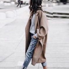 Women Long Outerwear Warm Fashion Coat – Culubulu Mantel Outfit, Oversize Coat, Long Outerwear, Mode Mantel, Fall Fashion Coats, Look Adidas, Coat Outfit, Winter Trends, Coat Outfits