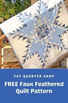 Fan out a fine-feathered and stunning piece with the Faux Feathered Star Quilt Pattern. Taking the cool and festive prints of Home Sweet Holidays by Deb Strain, piece perfection and craft together the new star of your holiday decorations. Finished size: 40.5" x 40.5" Star Quilt Pattern, White Quilts, Red And White Quilts, Star Quilt Patterns, Winter Quilts, Star Quilts, White Quilt