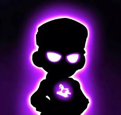 a cartoon character with glowing eyes holding a lit up item in his hands and looking at the camera