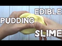 someone is peeling something off of a piece of paper with the words edible puddinging slimey