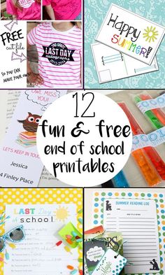 fun and free end of school printables for kids to use in the classroom