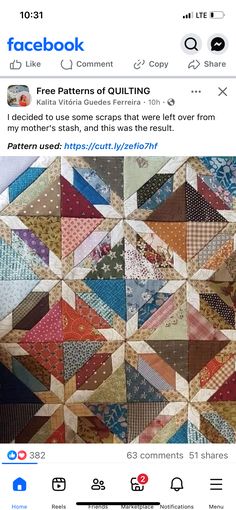 the facebook page has an image of a patchwork quilt