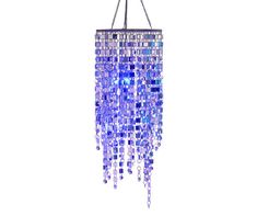 a purple chandelier hanging from the ceiling