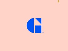 the letter g is blue on a pink background