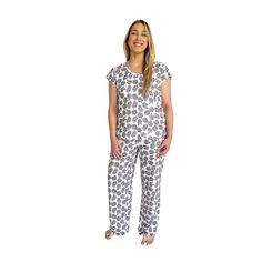 Sleep in comfort in this women's Peace, Love & Dreams lettuce edge pajama top & pajama pants set. Click on this INTIMATES & SLEEPWEAR GUIDE to find the perfect fit and more! Sleep in comfort in this women's Peace, Love & Dreams lettuce edge pajama top & pajama pants set. Click on this INTIMATES & SLEEPWEAR GUIDE to find the perfect fit and more! FEATURES Set includes: pajama top & pajama pants Top: crewneck, cap flutter sleeves, lettuce edge details Pants: elastic waistband Soft peached jersey construction UnlinedFIT & SIZING High rise sits below the natural waistline 30-in. inseam Straight leg opening 8-in. leg openingFABRIC & CARE Polyester, spandex Machine wash Imported Size: Large. Color: Light Gray Floral. Gender: female. Age Group: adult. More Sleep, Love Dream, Pajama Bottoms, Womens Size Chart, Pajama Top, Grey Floral, Flutter Sleeves, Sleepwear Women, Peace Love