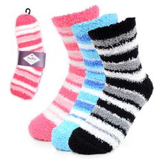 3 Pairs Assorted Color Women winter socks are made of 100% Polyester. Super soft warm microfiber stretchy One Size fits most Holiday Slippers, Fuzzy Socks, Fuzzy Slippers, Cozy Socks, Winter Socks, Socks For Women, Slippers Cozy, Novelty Socks, Christmas Socks