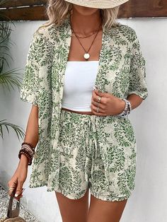 Beach Dresses for Women Co Ord Set 2 Piece Dress Shirt and Short Beach Wear for Women || Beach Dress for Women || Summer Dress Kimono Shirt, Versatile Outfits, Plus Size Kleidung, Style Cardigan, Feminine Look, Womens Clothing Sizes, Outfit Casual, Beach Dresses